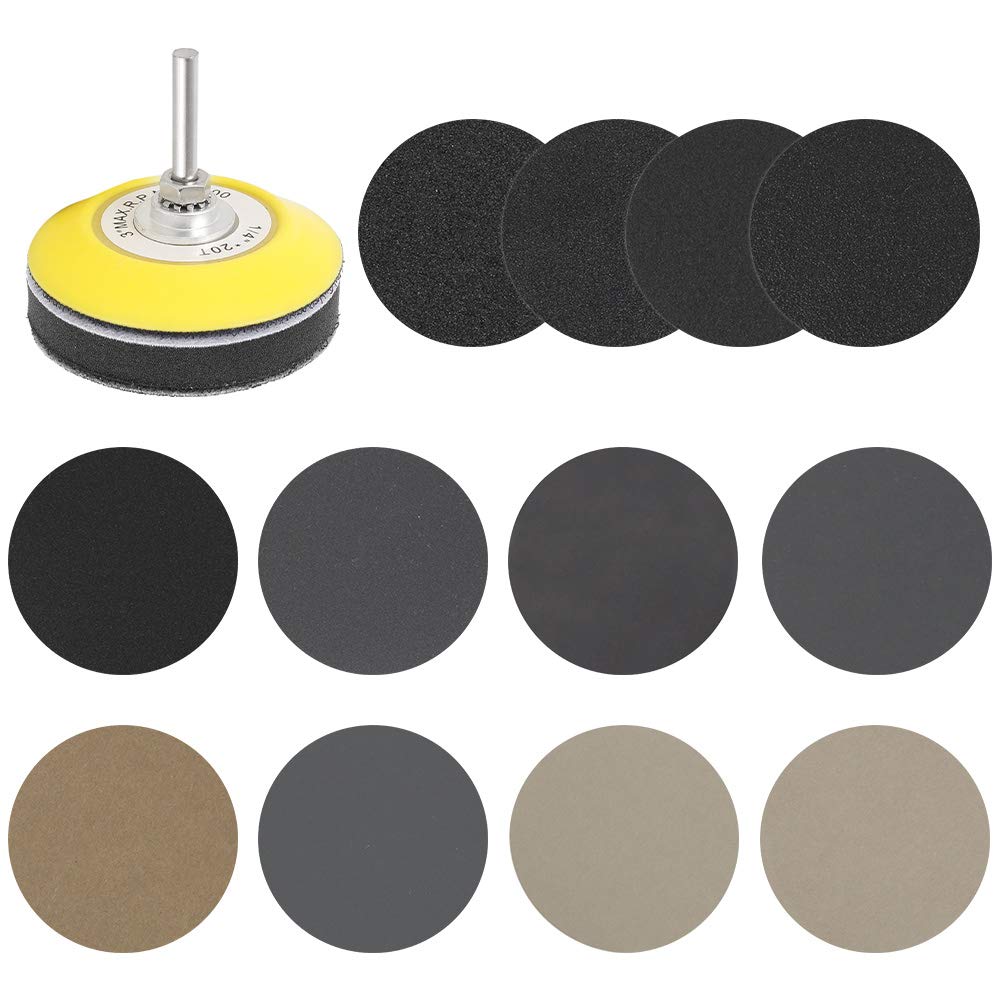 180Pcs 3 Inch (75mm) Sanding Discs Hook and Loop Wet and Dry Sanding Paper Disc 60/80/100/150/240/400/800/1200/2000/3000/5000/10000 Grits Sandpaper Disk Grinding Polishing Sand Paper Sheets