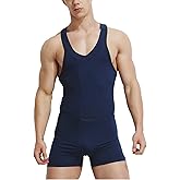 KAMUON Men’s Sexy One Piece Cotton Bodysuit Underwear Leotards Onesie Shapewear