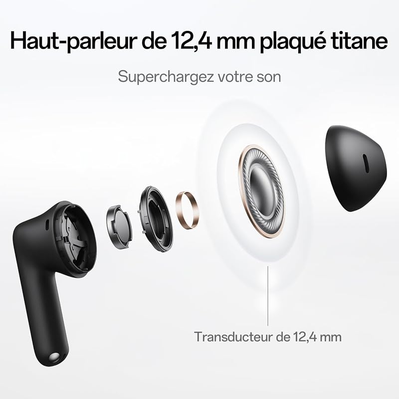 Enco Buds3 Écouteurs Intra-Auriculaires sans Fil, Bluetooth 5.4, IP55 Étanche, 48 h Batterie, AI Translation, 47ms Mode Gaming, Noir