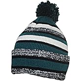Best Winter Hats Quality Striped Variegated Cuffed Beanie W/Large Pom (L/XL)