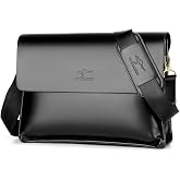 Gunorcy Mens Crossbody Bag, Leather Messenger Shoulder Bag for Women Men Purse Travel Work Business
