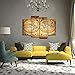 sechars - Canvas Wall Art Panels Vintage World Map Painting Framed - 4 Pieces Canvas Art Retro Antiquated Map of The World Painting Abstract Picture Artwork for Home Office Decor