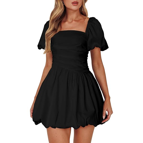 WDIRARA Women's Floral Summer Dress – Cut-Out Ruched Mini Dress With Puff Sleeves, Casual A-Line Fit - View #13
