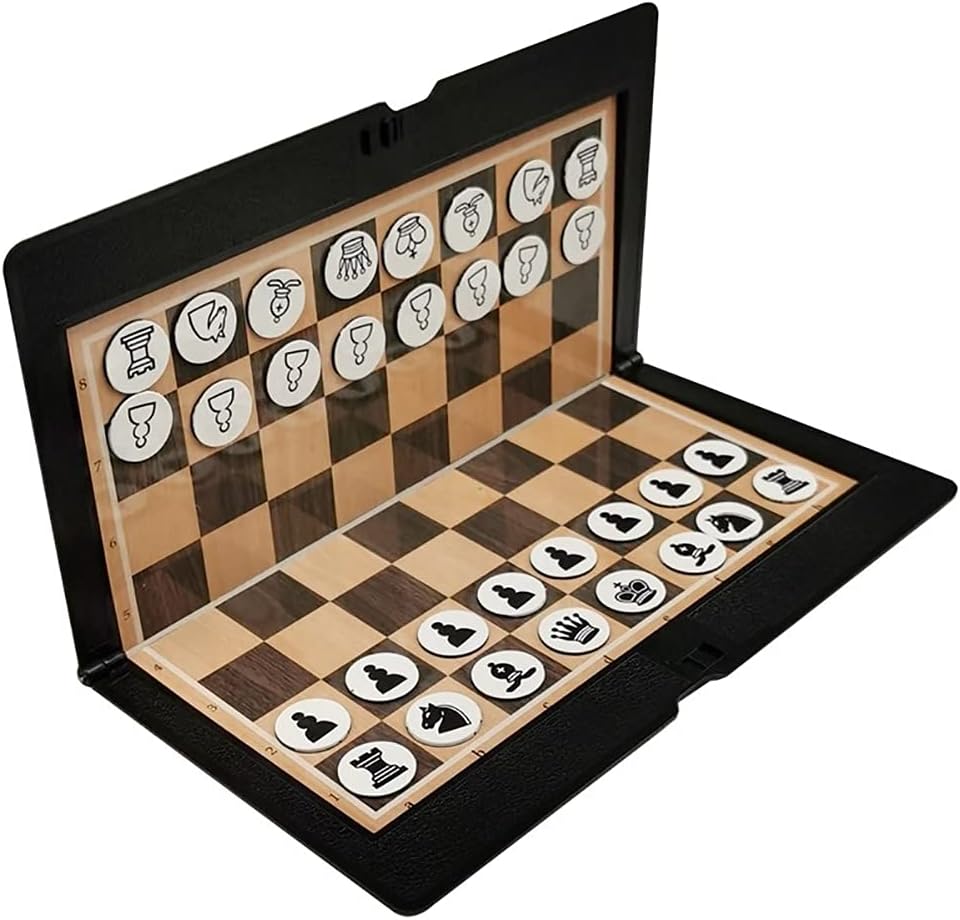 Mini Pocket Chess, Foldable Wallet Chess Board Game Portable