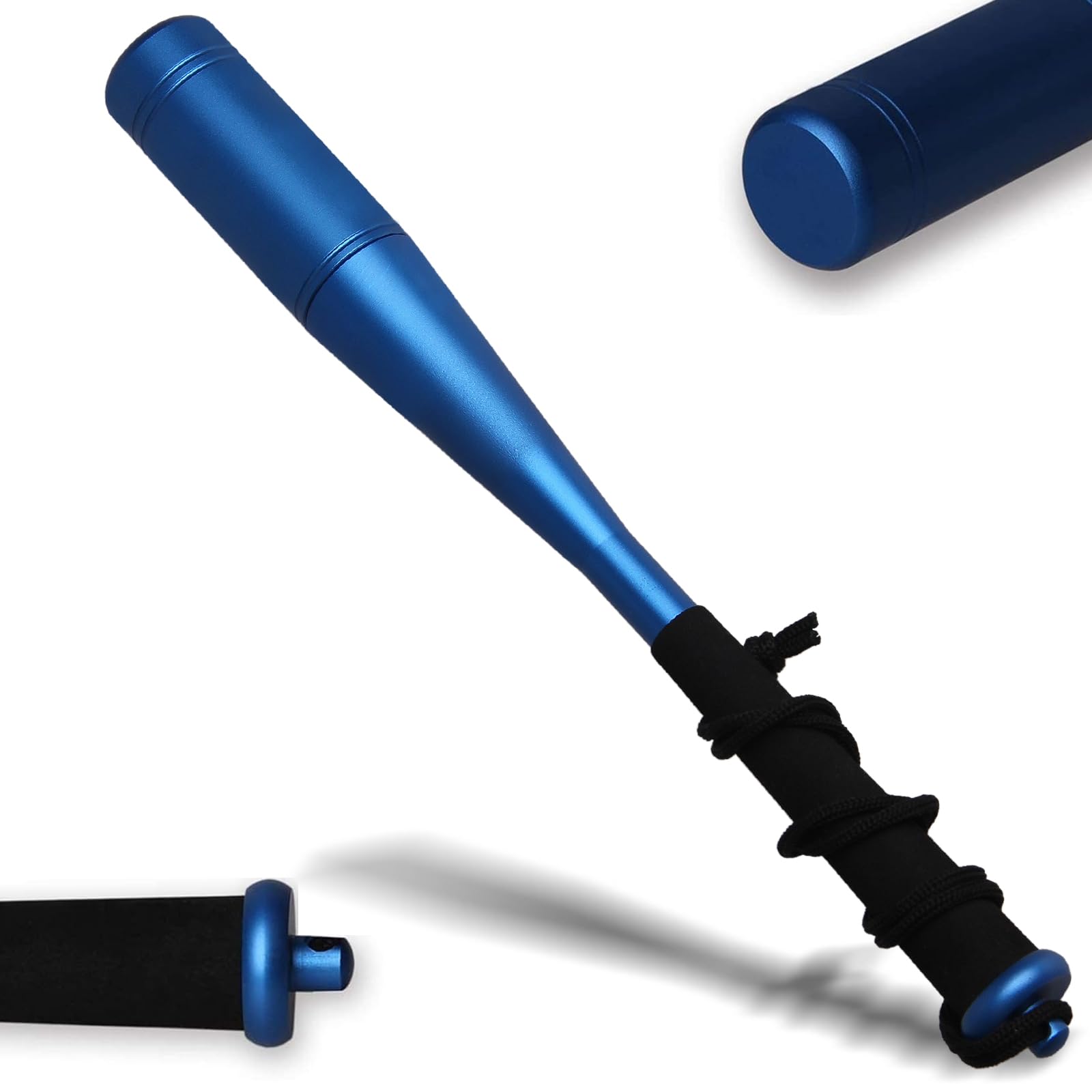 JSHANMEI Fishing Priest Metal Fly Fishing Bat Fish Whacker Fish Hammer Knock Tool Fish Bat Sticks with Lanyard (Blue)