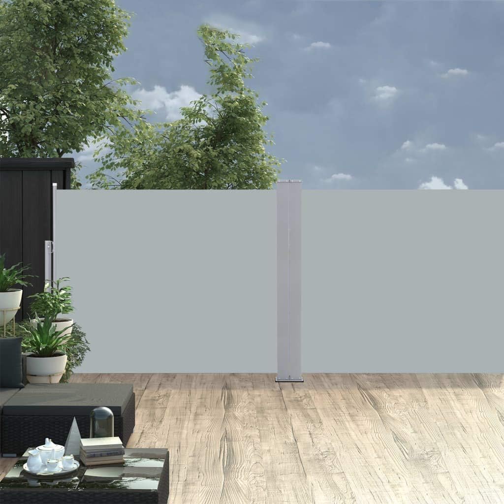 Canditree Patio Retractable Double Side Awning, Privacy Divider Wind Screen for Patio Garden Balcony Terrace 67"x394" (Anthracite)