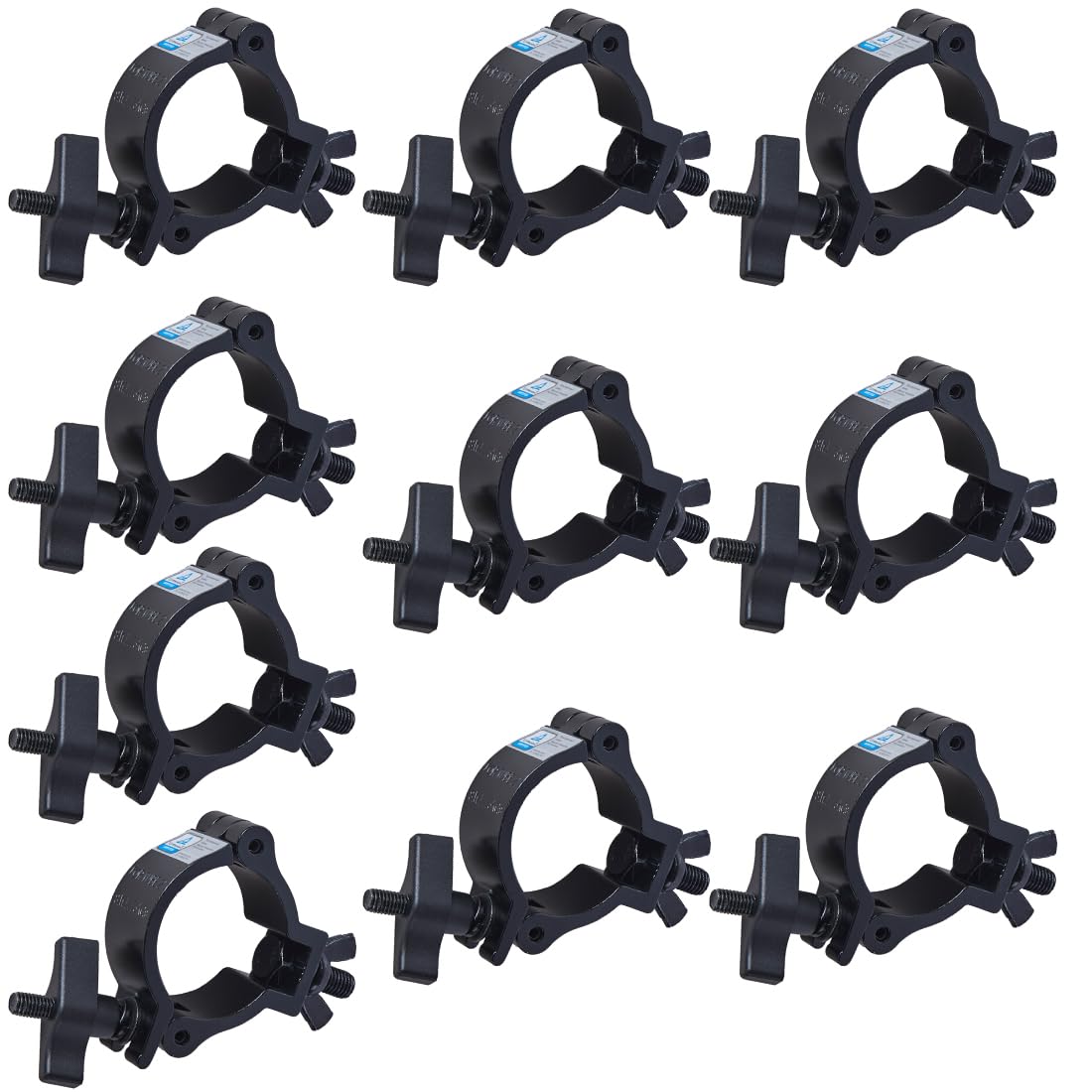 Photo 1 of Sarknoah. Black Medium-Duty Half Coupler Truss Clamp, Aluminum Alloy Stage Lighting Clamps, Fits 1.9?-2?(48-52) mm Truss Coupler DJ Lights Clamp For Moving Head Par Lights, TUV Certified.Pack of 10.