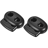 METALLIXITY Plastic Cord Lock (0.2")10pcs, Single Hole Spring Stop Toggle Stoppers for Backpacks Lanyard Shoelaces, Black