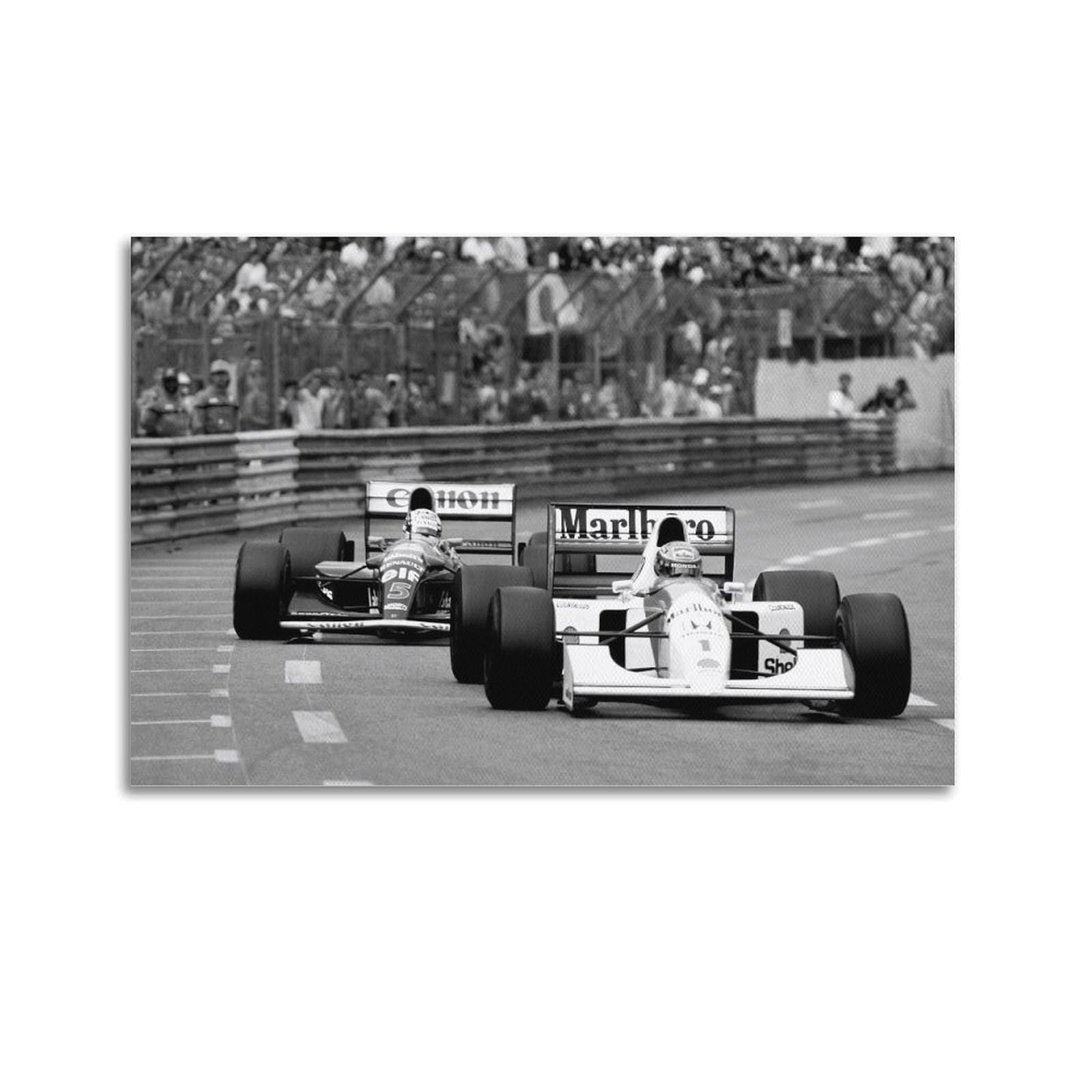 LONGRUi F1 Black And White Decal Poster Poster Decorative Painting Canvas Wall Posters And Art Picture Print Modern Family Bedroom Decor Posters 12x18inch(30x45cm)