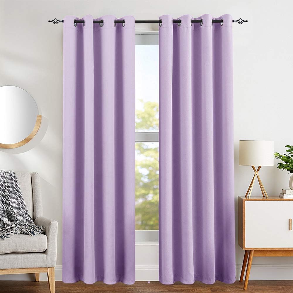 Amazon Com Lilac Blackout Curtains For Girls Room Darkening