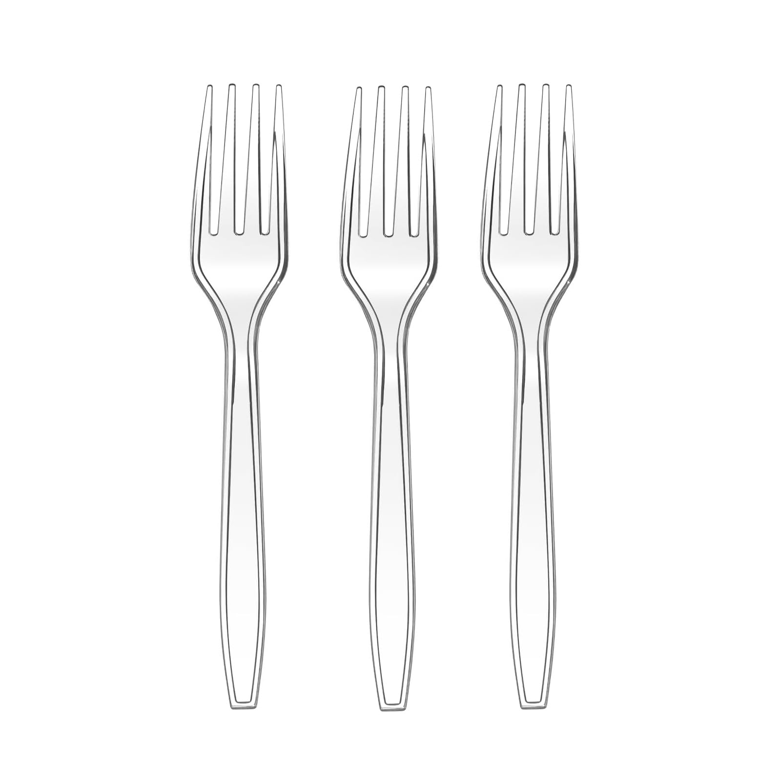 Photo 1 of 50 Pcs Clear Plastic Forks, Disposable Forks, BPA-Free, Solid and Durable Disposable Forks, Heat Resistant, for Parties, Picnics, Event, Daily Use