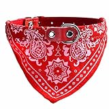 Howstar Pet Neckerchief, Adjustable Puppy Collar Dog Bandana Scarf Doggy Necklace (M, Red)