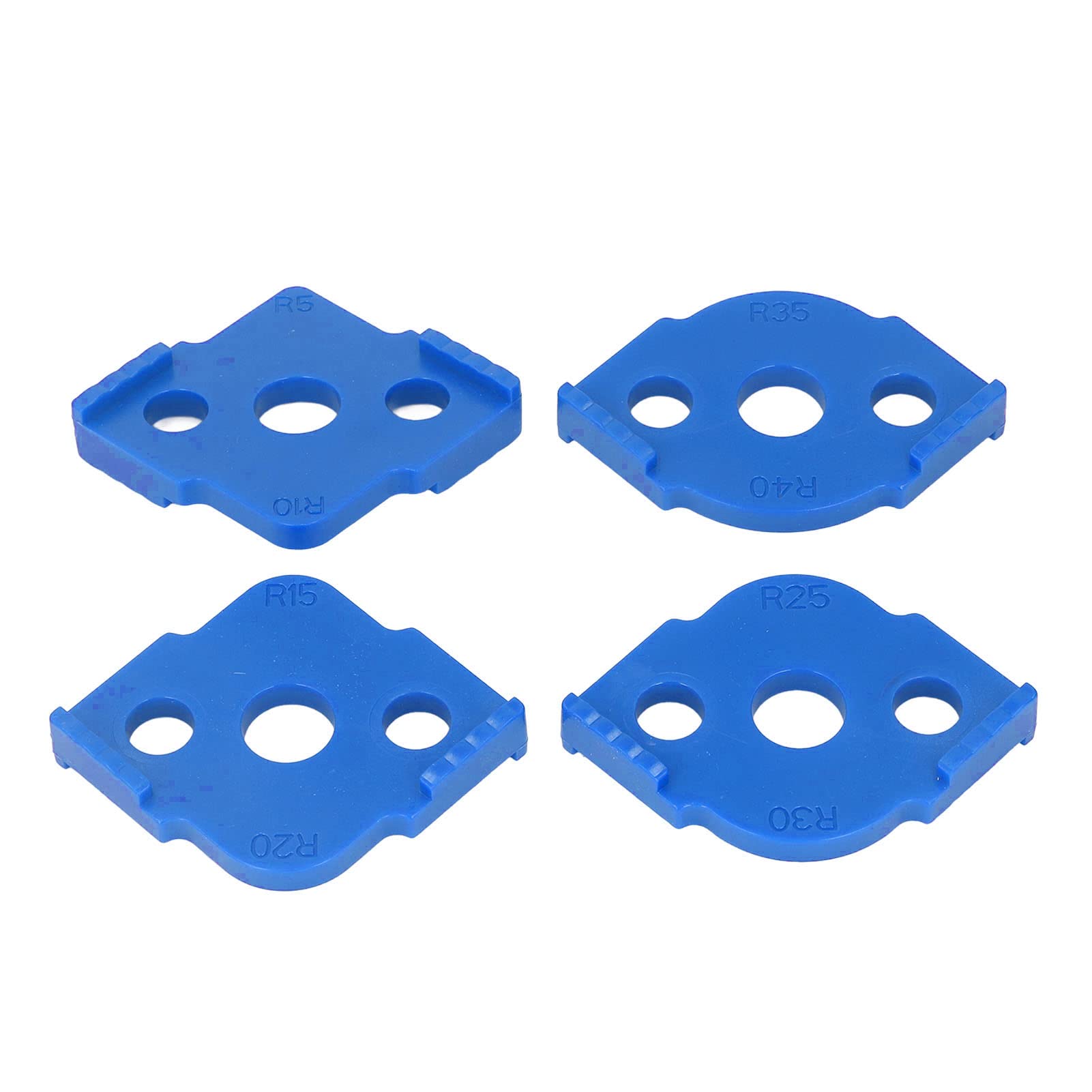 4 Piece Woodworking Half Fillet Quick Positioner, ABS Radius Jig Router Templates Corner Routing Bit, for Right Angle Photo Frames, Tables, Wooden Boards(Blue)