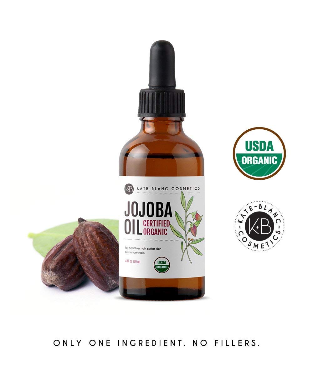 Jojoba Oil, USDA Certified Organic, 100% Pure, Cold Pressed, Unrefined. Revitalizes Hair & Gives Skin a Radiant Youthful Look. Effective Treatment for Face, Lips, Cuticles, Stretch Marks. (4 oz): Beauty