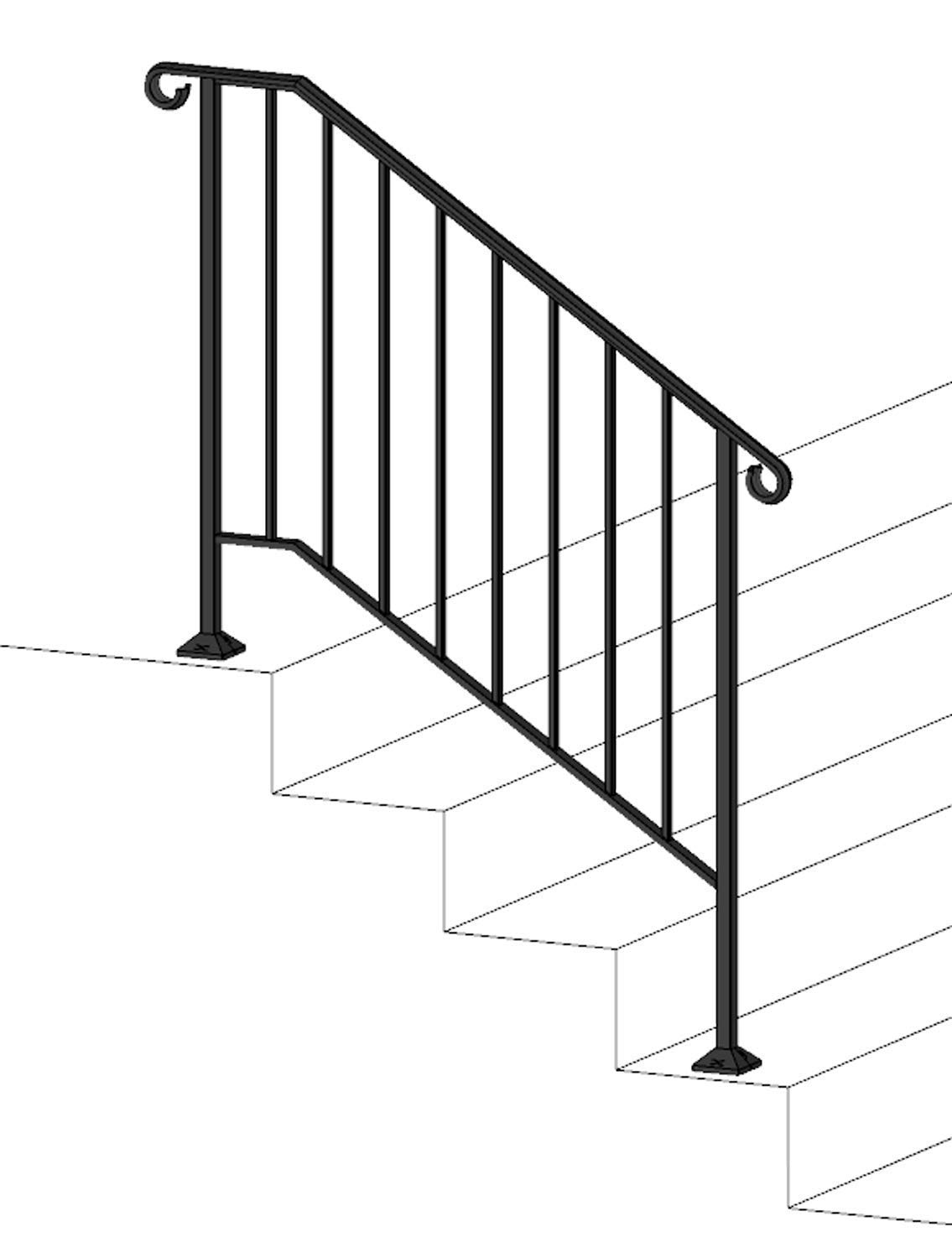Round Handrail Brackets for Staircases Exterior Black Round Handrail Brackets for Staircases Exterior Black