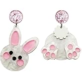 Easter Earrings for Women Cute Bunny Earrings Acrylic Rabbit Eggs Dangle Drop Earrings Easter Costume Holiday Jewelry