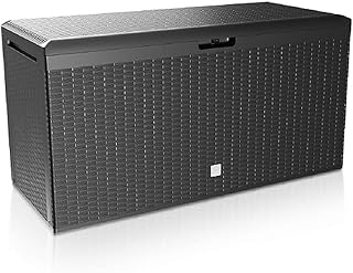 Deuba Auflagenbox Rato Plus Rollen Griffe 100 kg belastbar Smart Click System Truhe Gartenbox Kissenbox Anthrazit