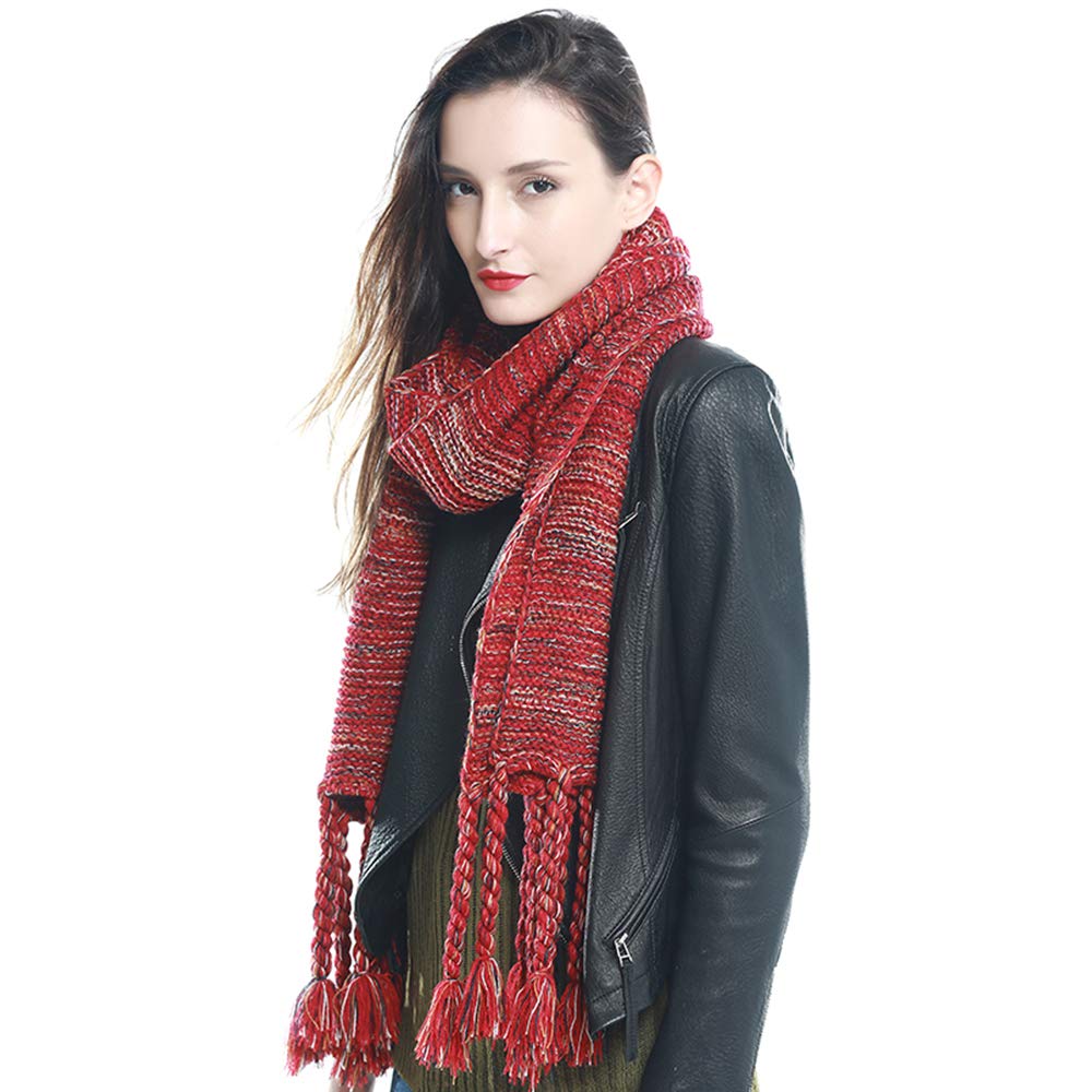 Christmas Scarf For Women, Winter Scarf with Tassel Reindeer Snowflake Knit Scarf Warm Christmas Scarf Christmas Scarf For Women, Winter Scarf with Tassel Reindeer Snowflake Knit Scarf Warm Christmas Scarf