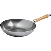JOYCE CHEN Classic Series 12-Inch Carbon Steel Stir Fry Pan with Birch Handle
