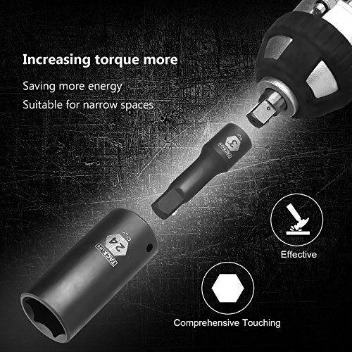 TACKLIFE Drive Impact Socket Set, 18pcs 1/2inch Drive Deep Impact