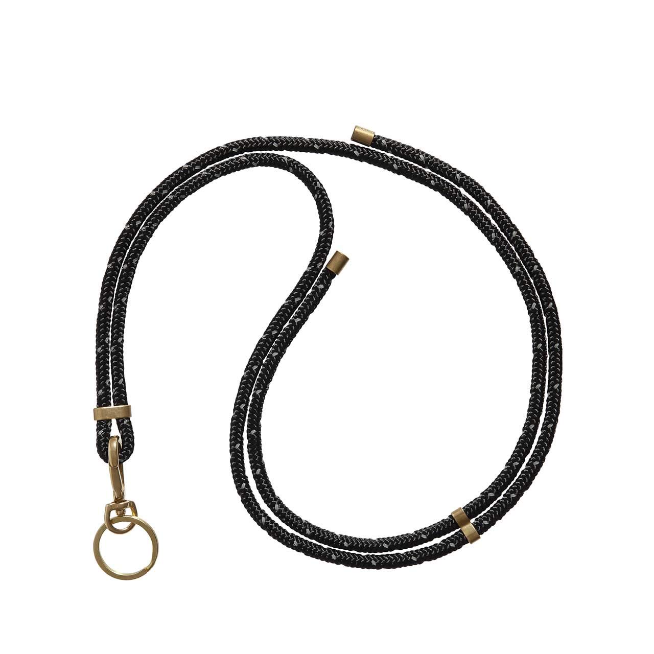 KNOK Schlüsselband lang Schlüsselanhänger Band mit Karabiner Lanyard Kordel zum Umhängen Umhängeband Lanyard in Schwarz Reflekt