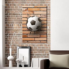 Sports Theme Soccer on The Background Cracked Wall