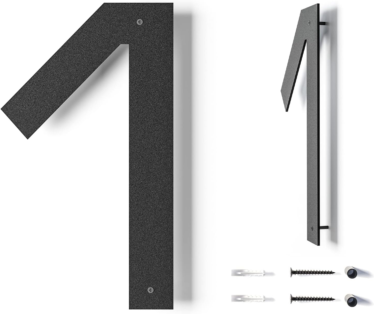 Address Signs - 6 Inch Modern Floating House Numbers | Large Metal House Numbers for Outdoors | Black Coated Rust-Proof Home Address Numbers