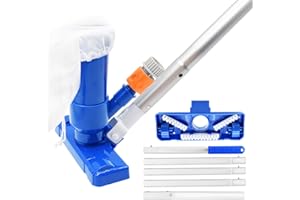 SPINLALA Upgraded Pool Vacuum for Above Ground Pool - Handheld Swimming Pool Jet Cleaner, Leaf Vacuum Cleaning Kit W/Brush with 5 Section Poles of 70", Small Vac Vacuum for Underwater, Spas, Ponds