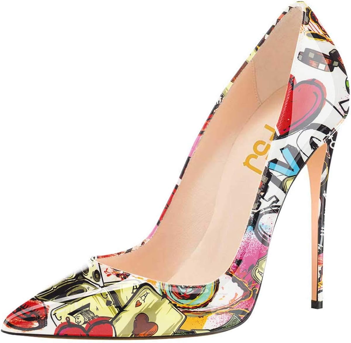 FSJ Women Fairy Tale Pointed Toe Slide Pumps Stiletto High Heels Party