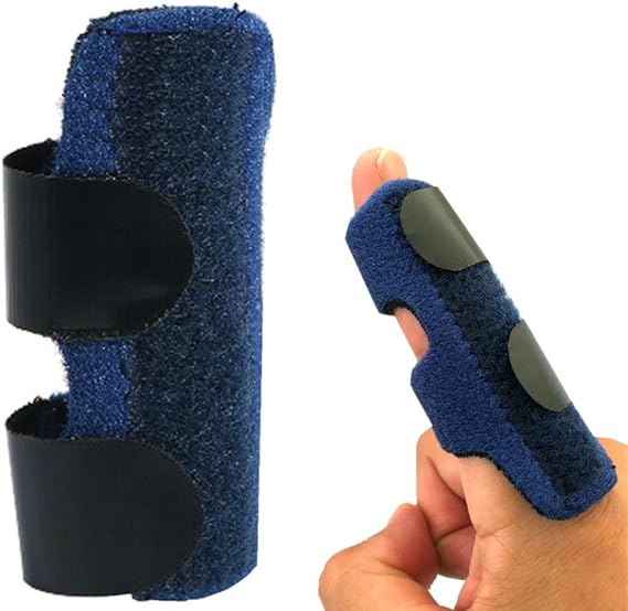 Amazon Co Jp バネ指サポーター 指サポーター 突き指 腱鞘炎 関節痛 ばね指 小指 薬指 親指 人差し指 手 固定 サポーター バスケ バレー 子供 大人 フリーサイズ タグナシ 紺 スポーツ アウトドア