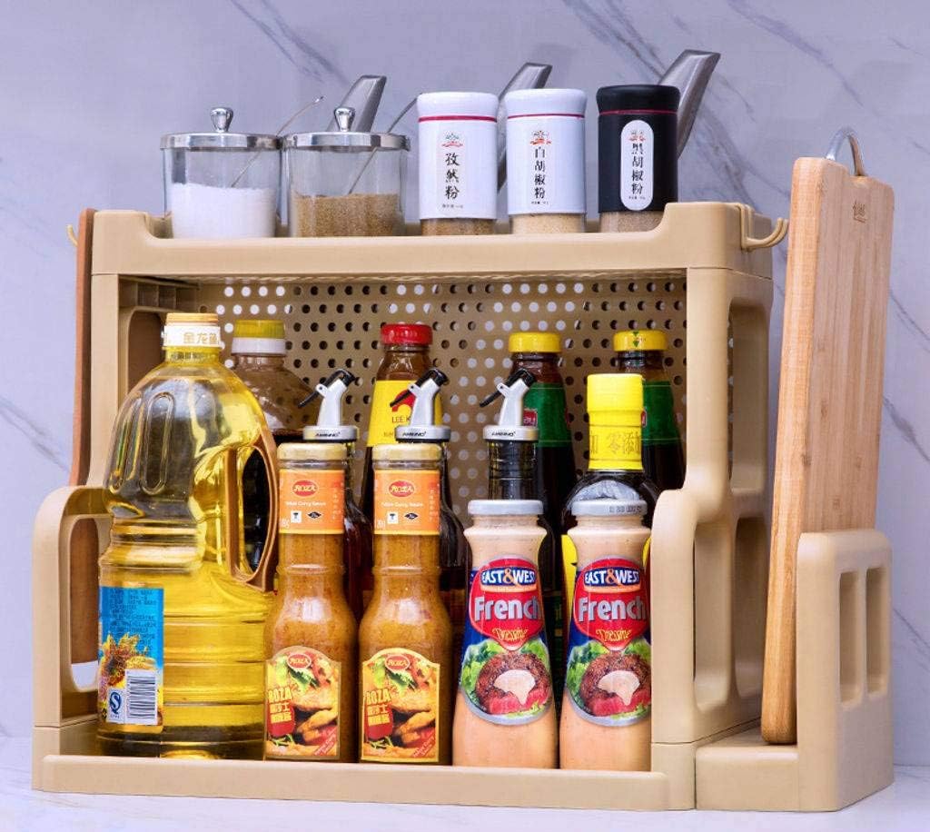 Spice Rack, Rack Holder for Kitchen Door Cupboard Storage Organiser, Solution Space Saving for Cooking Oil, Ingredients, Bottles and Jars-F