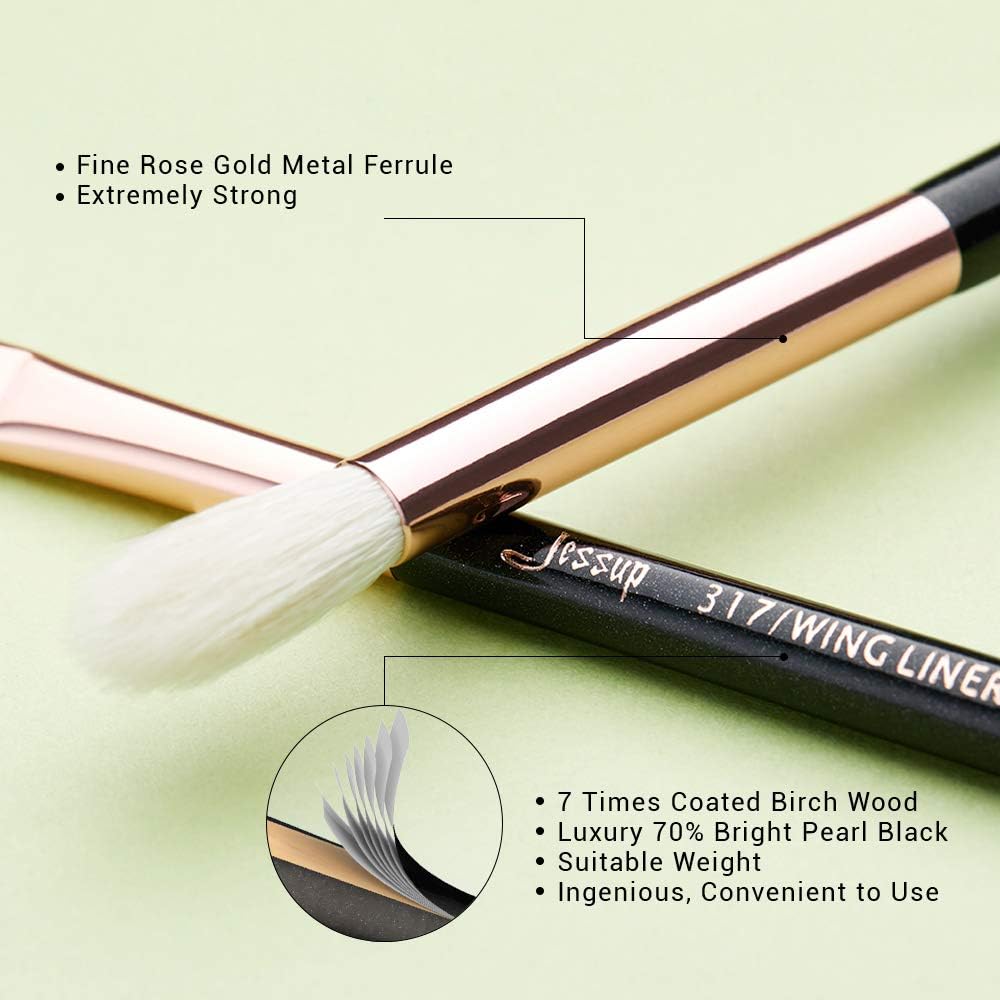 Jessup Professional Eye Makeup Brushes Set, 15Pcs Eyeshadow Blending Concealer Eyebrow Eyeliner Shader Brush with Labeled - Image 5