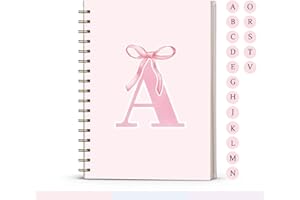 foedor Coquette Cute Pink Bow Spiral Notebook Journals for Girls,Initial A Journal Personalized Teen Girl Gifts,Monogrammed Gifts for Women,Trendy Personalized Gifts Aesthetic Hardcover Spiral Notebook 5.5 x 8.3