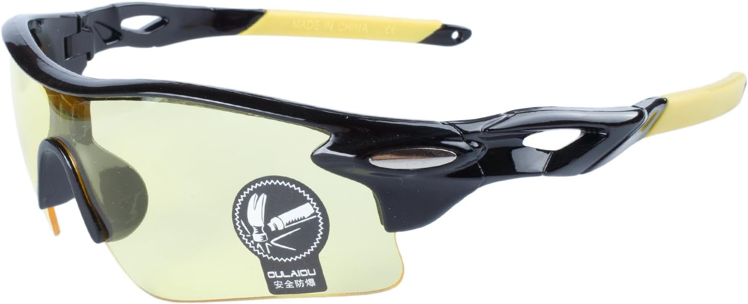 ANVEY Cycling Sunglasses for Men and Women Lightweight Biking Sports Eyewear black yellow frame yellow lens