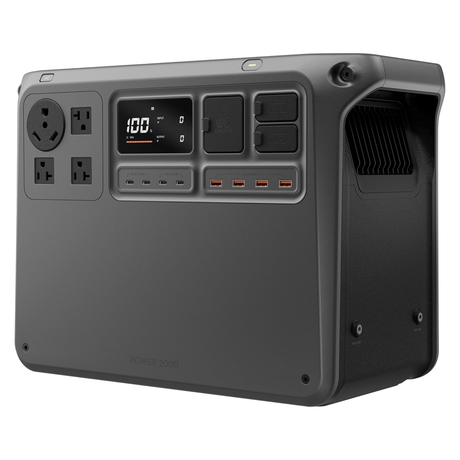 Estación de energía portátil DJI Power 2000, batería LFP de 2048 Wh, tamaño compacto, salida estable de 3000 W, recarga del 0 al 80 % en 55 minutos, generador eléctrico para el hogar, camping y vehículos recreativos, fuera de la red