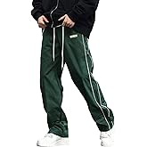 ZAFUL Men's Baggy Track Pants Y2K Streetwear Pants Drawstring Letter Pockets Casual Lounge Trousers