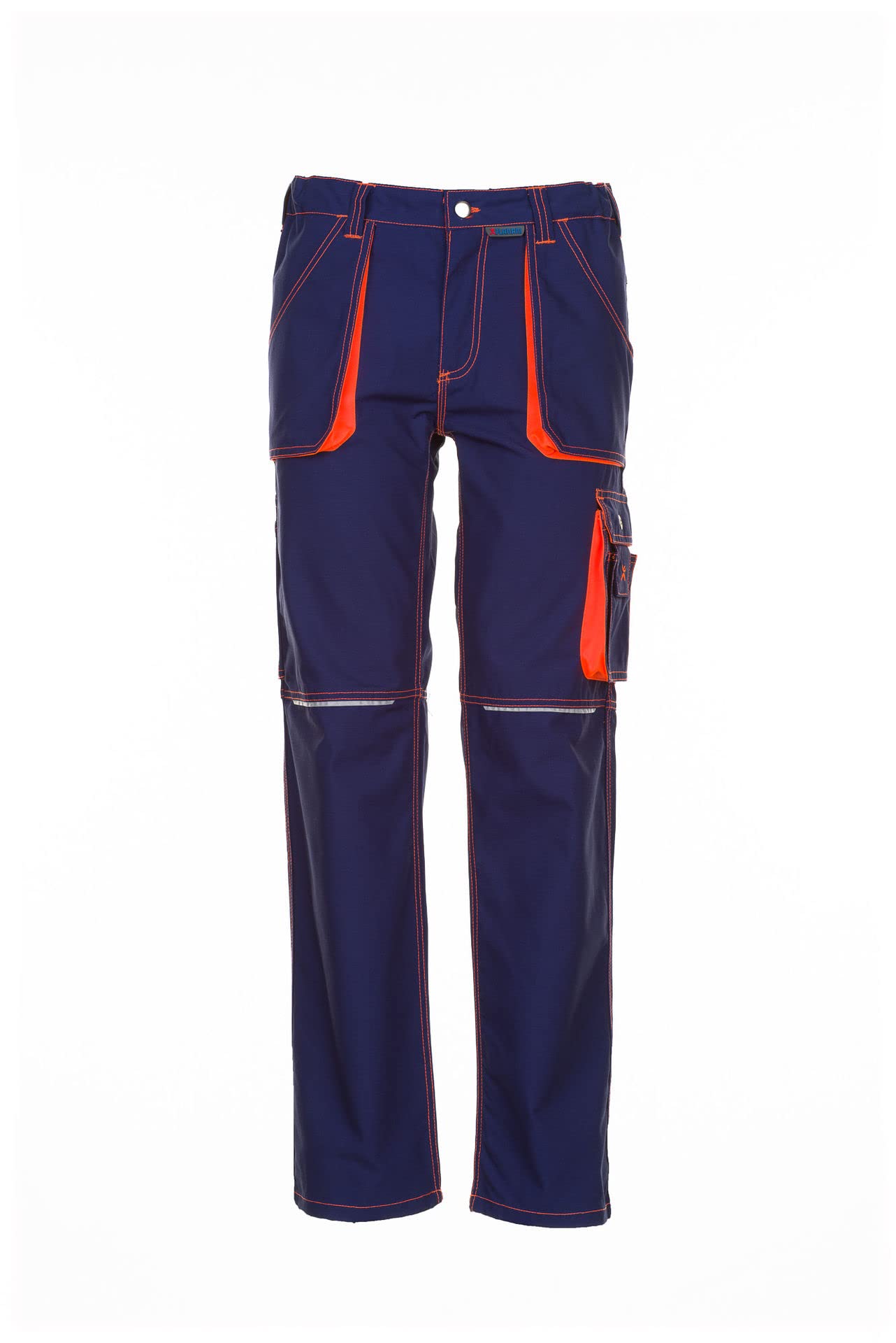 Planam 6221058 Size 58 "Basalt Neon" Trousers - Marine Blue/Orange
