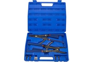 Hiltex 02016 16" Snap Ring Plier Set, 2 Piece | External and Internal Pliers | Straight, 45°, 90° Tips