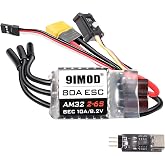 AM32 80A 2-6S Brushless ESC, XT60 Electric Speed Controller 5.20-8.2V Adjustable with USB Programming for RC Car Crawler Drone Airplane Brushless Upgrade Parts