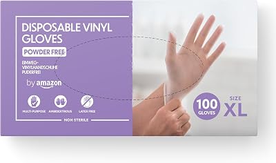 Guantes Desechables de Vinilo, sin Polvo, sin Látex, Talla XL, Paquete de 100