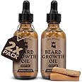 Striking Viking Beard Growth Oil with Biotin, Sandalwood – Thickening & Conditioning Beard Treatment for Men - Naturally Derived Serum for Facial Hair, 2 Fl Oz (Pack of 2)