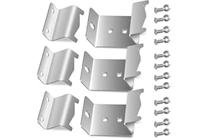 Plowo Stainless Steel Heat Plate Brackets, Burner Hanger Brackets Replacement for Chargriller 5050, 3001, 3008, 3030, 4000, 4208, 5072, 5252, 5650, 5050 Duo, Included Mounting Screws, Set of 6