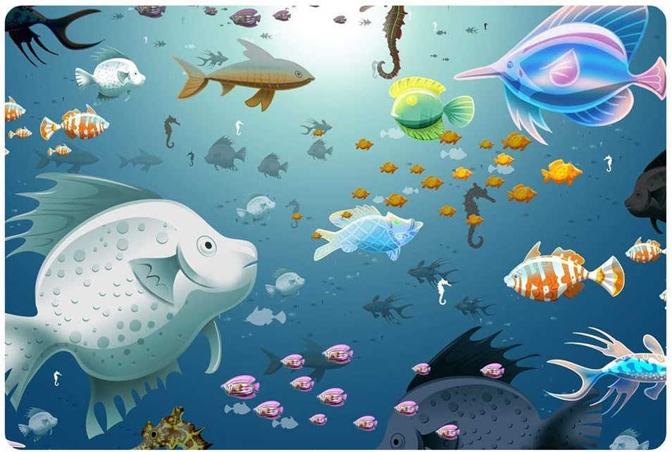 utong Alfombrilla de Entrada Entrada Océano Tropical Delgado Colorido