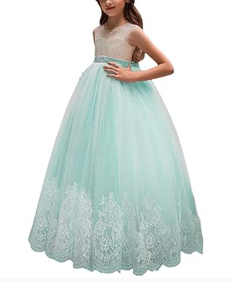 princess lilac long girls pageant dresses kids prom puffy tulle ball gown