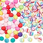 SUNNYCLUE 200Pcs 6mm Round Polymer Clay Beads Striped Bead Colorful Rainbow Stripes Printed Charms Bubblegum Gumball Loose Spacers For Jewelry Making Bracelets Earrings Necklace Keychains DIY Crafting