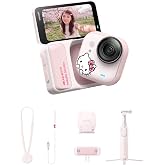 Insta360 GO Ultra &times; Hello Kitty Edition Small 4K Wearable Vlogging Camera | 53g Ultralight Hands-Free POV Cam, 1/1.28" Sensor, 200 Min Battery Life, Magnetic Wearable Pink Action Camera