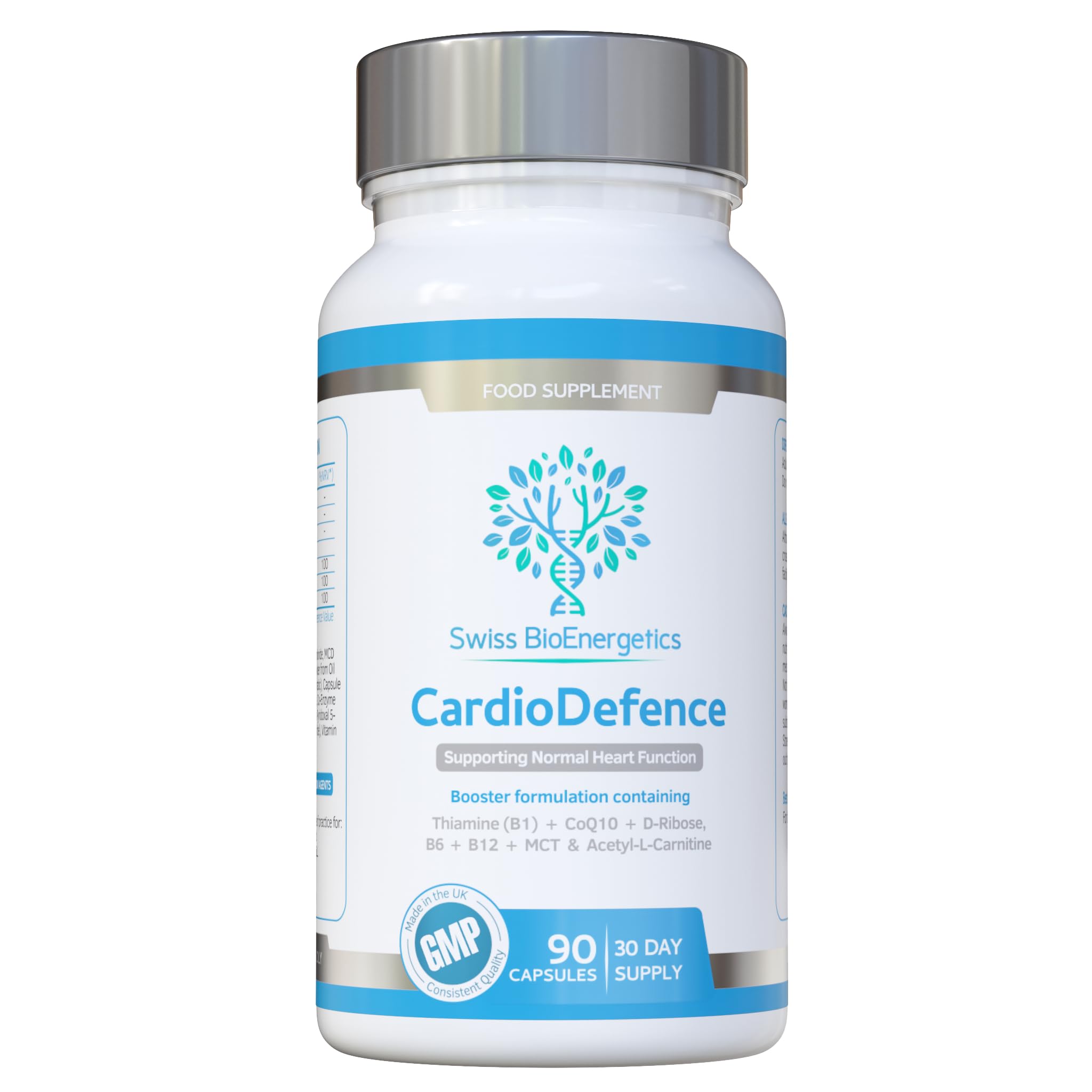 CardioDefence – 90 Capsules – a Precise Balance of CoQ10, D-Ribose, Acetyl L-Carnitine, B Vitamins and MCT to contribute to The Normal Function of The Heart and Reduce Tiredness and Fatigue