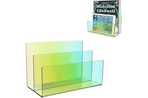 Boloyo Acrylic 2 Sections File Holder,Rainbow File Organizer Letter Sorter Holder for Desk,Fit for Office File Organizer Wallet & Purse Display Stand (Rainbow 2 Sections 1PC)