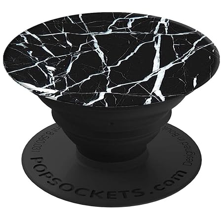PopSockets Ausziehbarer Sockel und Griff für Smartphone/Tablet Schwarz Marble