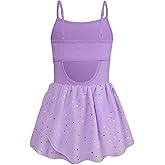 Vieille Toddler Girls Dance Leotards Hollow Back Ballet Leotard for Girls Camisole Dance Dress with Tutu Skirt 3-9T